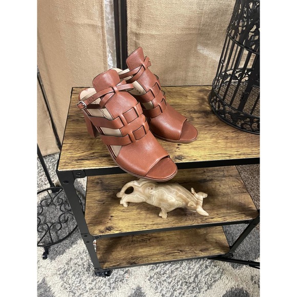 Via Spiga Shoes - VIA Spiga Brandina Booties Heels Chunky Gladiator Peep Toe Sz 9.5